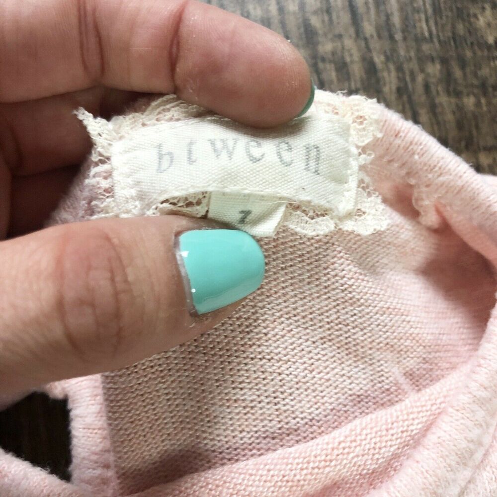 Btween Girls Size 7 Blush Pink Long Tie Sleeve Keyhole Back Tunic Sweater Shirt - Picture 5 of 7